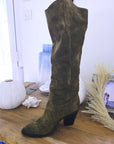 Bottes kaki 100% cuir fabrication Italienne