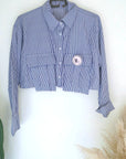Chemise à fines rayures asymétrique - 𝐌𝐚𝐫𝐢𝐧𝐚𝟒𝟒𝐟𝐚𝐦𝐢𝐥𝐲