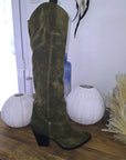 Bottes kaki 100% cuir fabrication Italienne