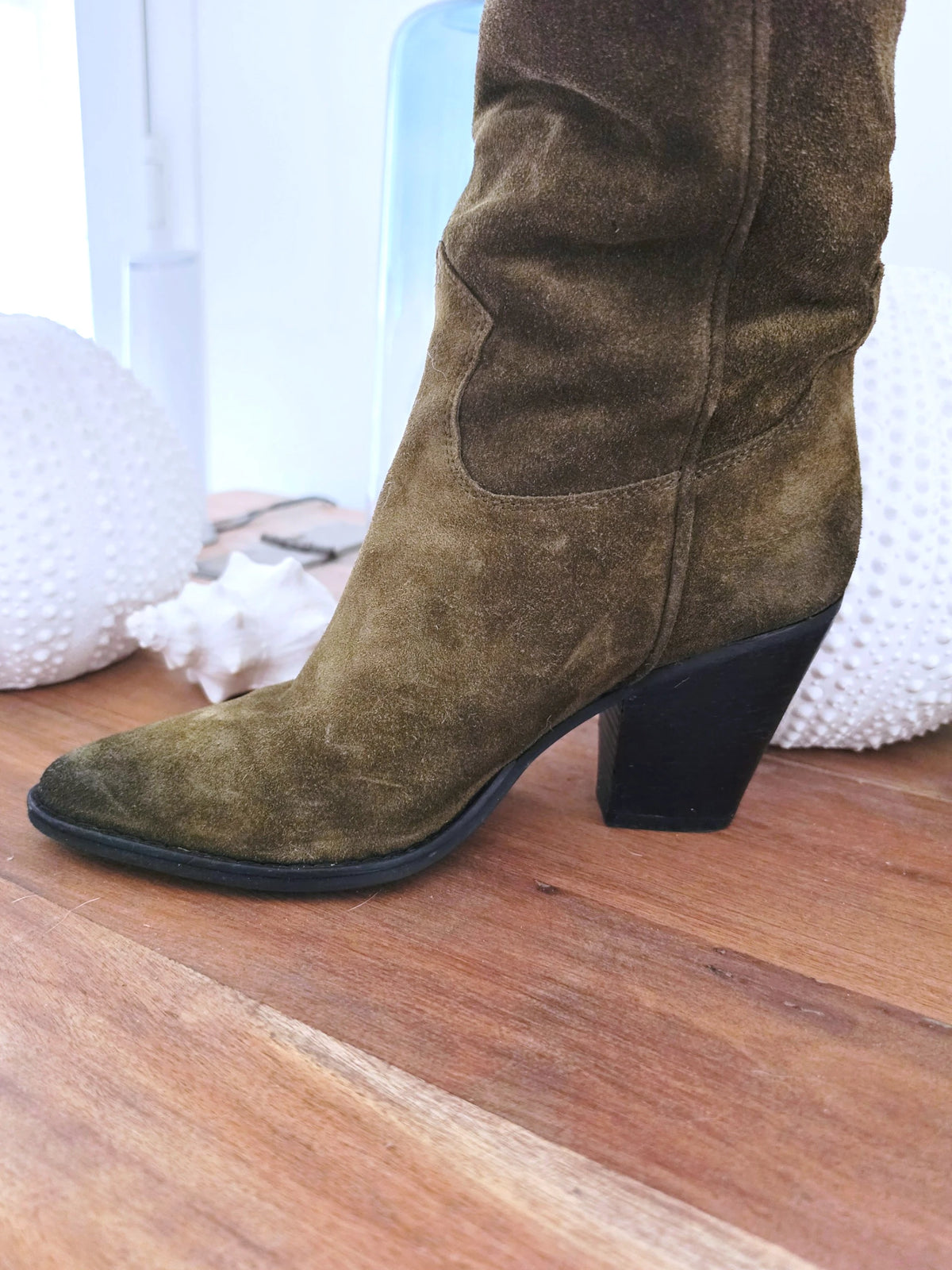 Bottes kaki 100% cuir fabrication Italienne