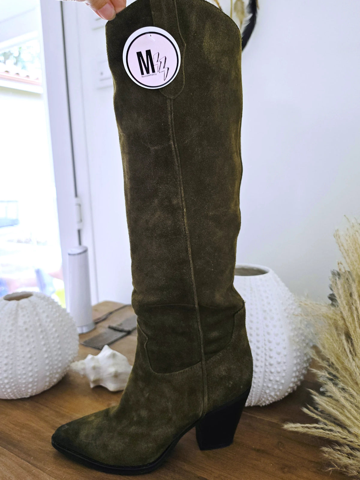 Bottes kaki 100% cuir fabrication Italienne
