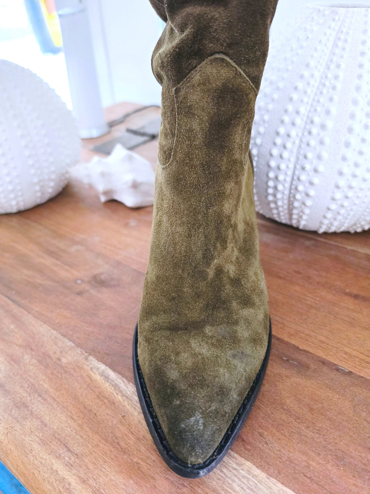 Bottes kaki 100% cuir fabrication Italienne