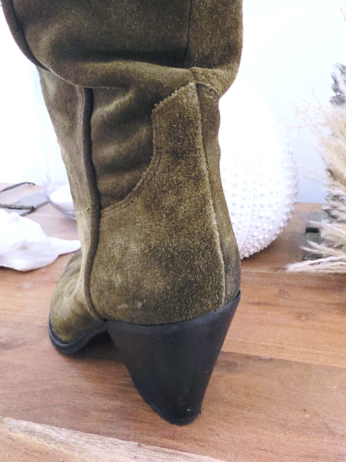 Bottes kaki 100% cuir fabrication Italienne