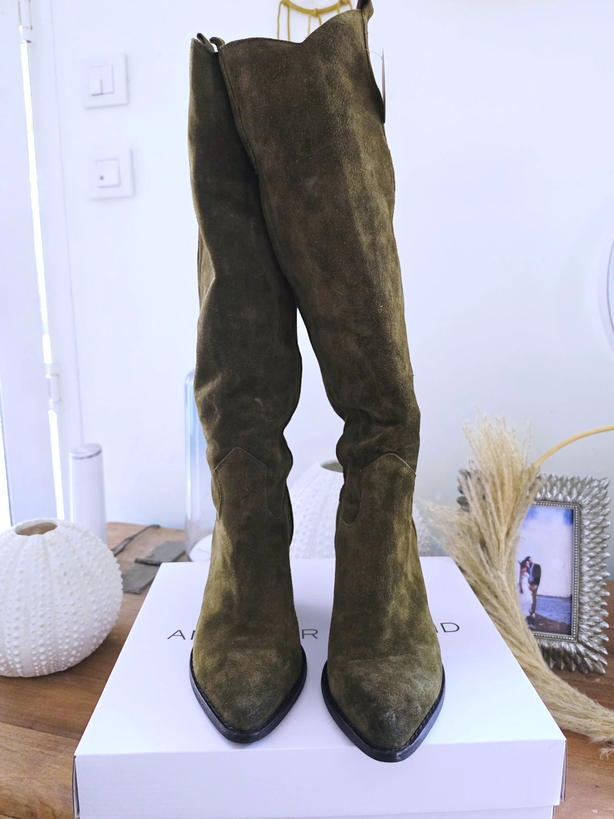 Bottes kaki 100% cuir fabrication Italienne