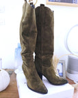 Bottes kaki 100% cuir fabrication Italienne