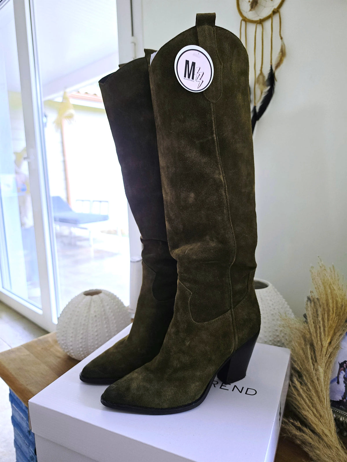 Bottes kaki 100% cuir fabrication Italienne