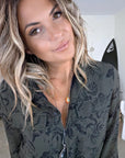 Robe kaki à imprimé noir - 𝐌𝐚𝐫𝐢𝐧𝐚𝟒𝟒𝐟𝐚𝐦𝐢𝐥𝐲