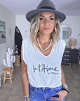 T-shirt écru "je t'aime ..."