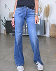 Jean bleu high flare