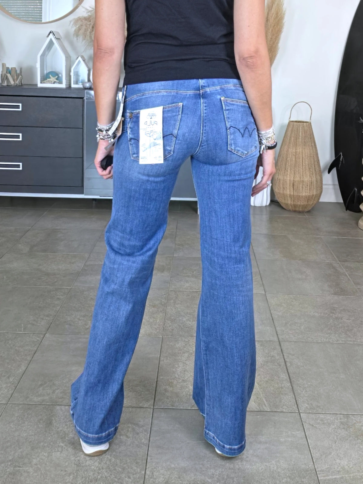 Jean bleu high flare