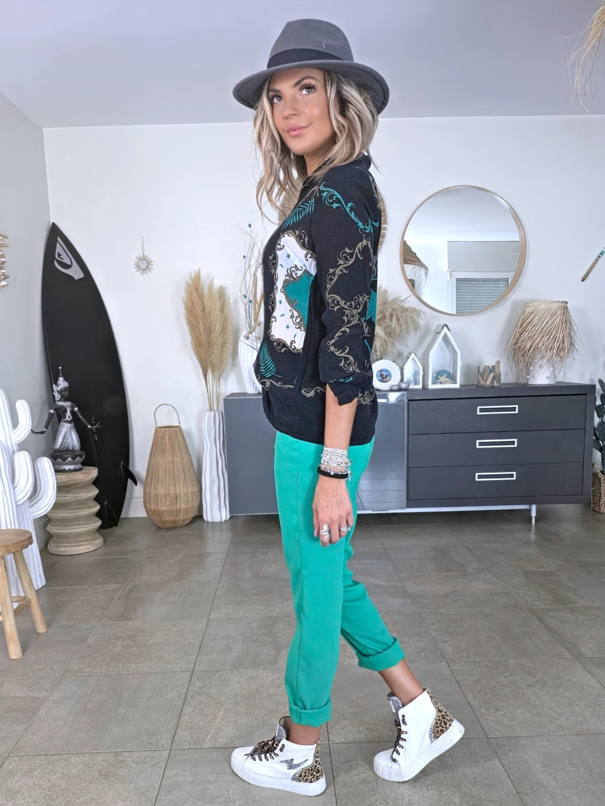 Pantalon chic vert