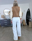 Veste marron taupe sans manche 100% cuir nubuck - 𝐌𝐚𝐫𝐢𝐧𝐚𝟒𝟒𝐟𝐚𝐦𝐢𝐥𝐲