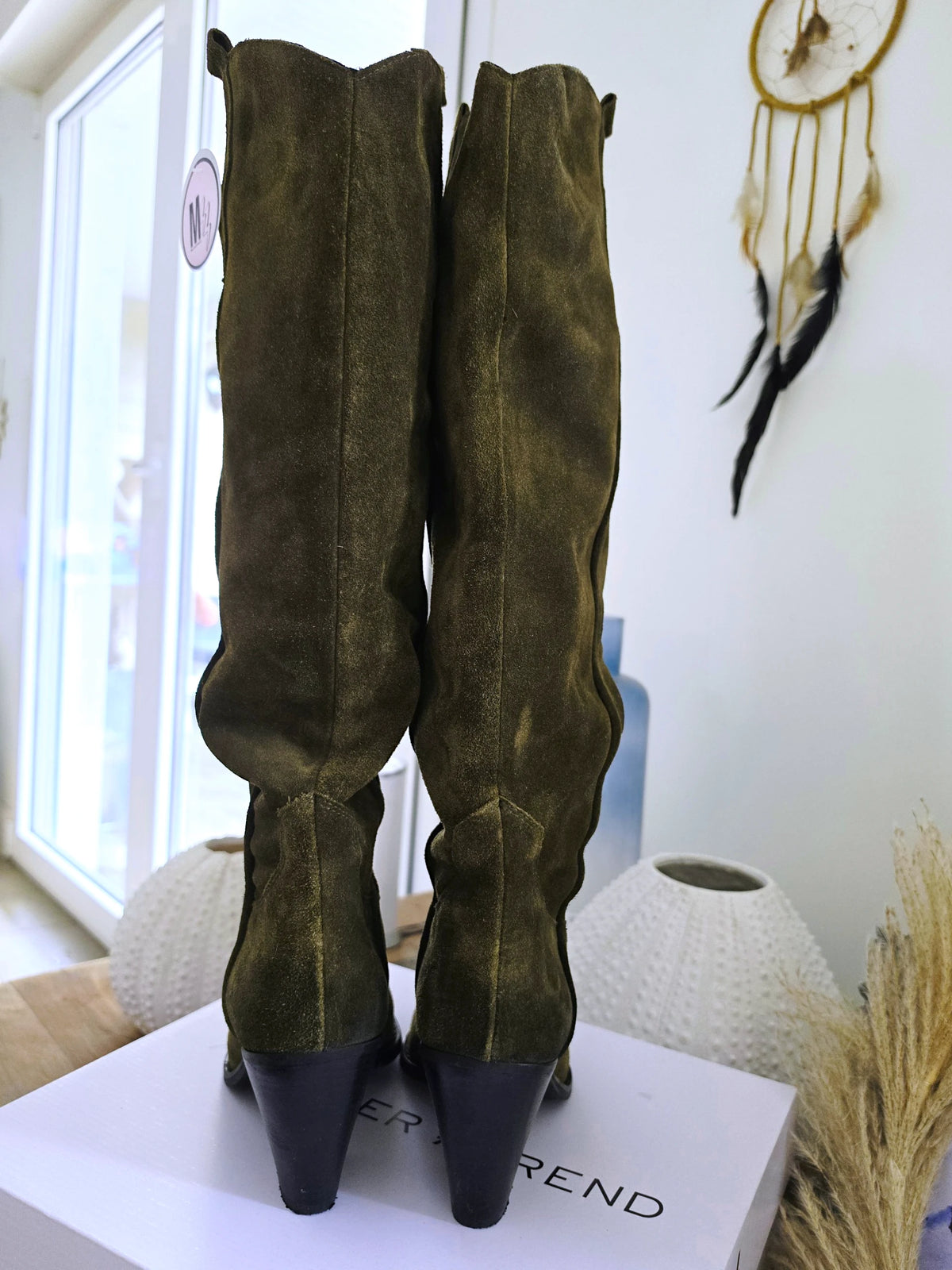 Bottes kaki 100% cuir fabrication Italienne