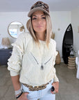 Pull beige à maille chaude - 𝐌𝐚𝐫𝐢𝐧𝐚𝟒𝟒𝐟𝐚𝐦𝐢𝐥𝐲