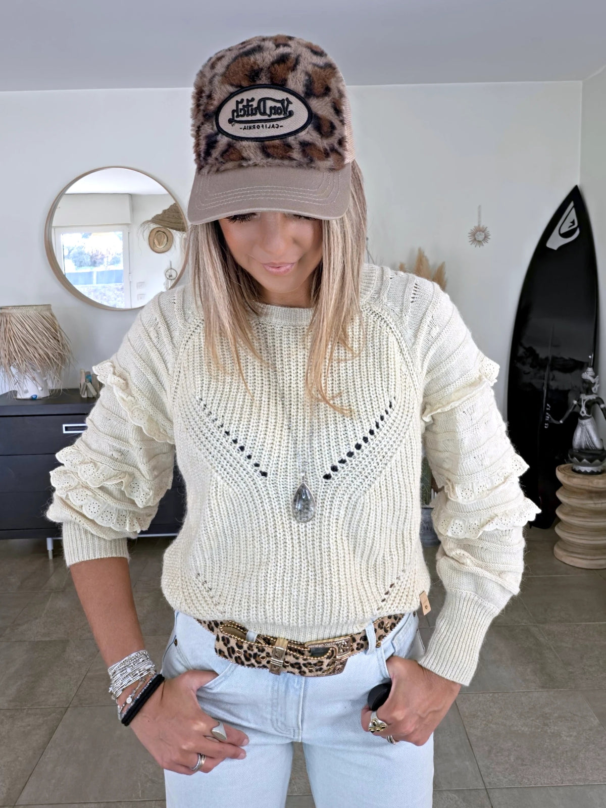 Pull beige à maille chaude - 𝐌𝐚𝐫𝐢𝐧𝐚𝟒𝟒𝐟𝐚𝐦𝐢𝐥𝐲
