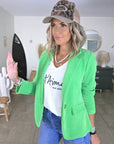 Veste velours ras vert "rock"