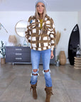 Manteau teddy bouclette à tags
