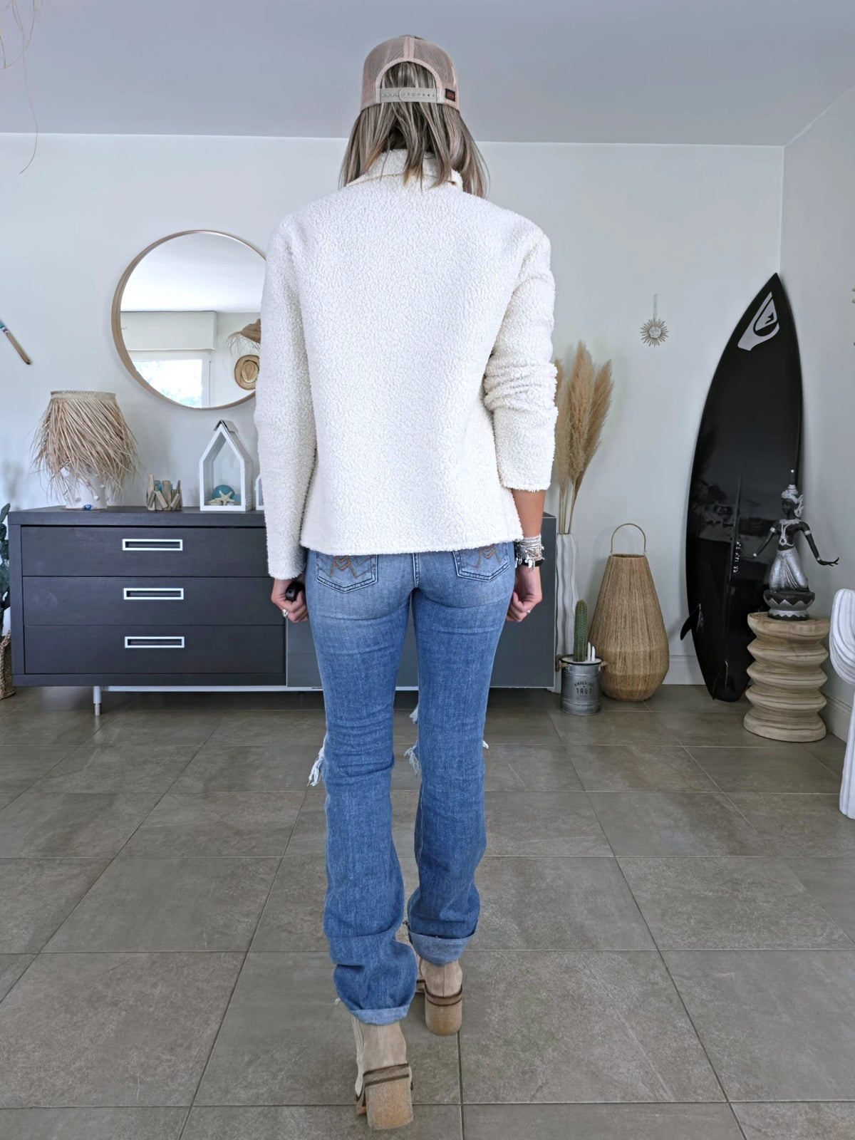 Veste en bouclette écrue