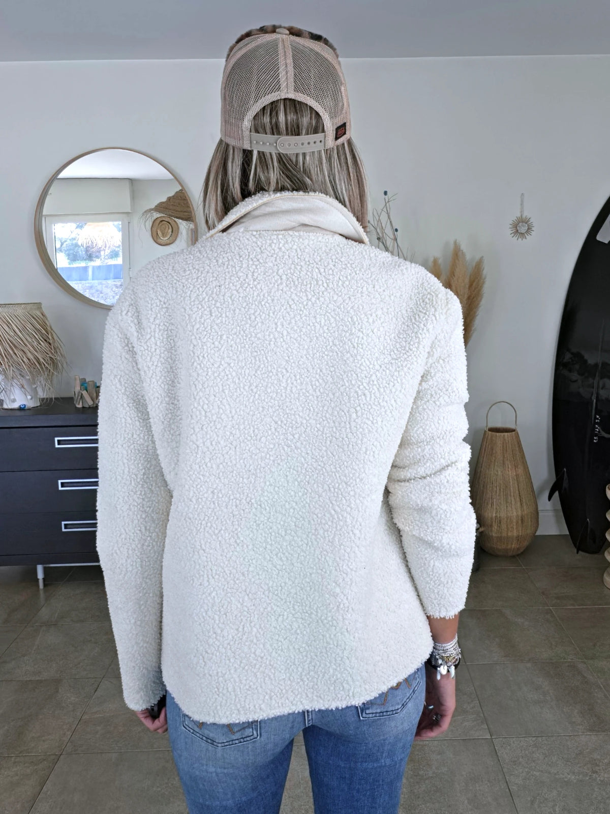 Veste en bouclette écrue