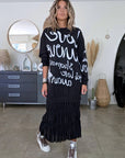 Robe noire à inscriptions - 𝐌𝐚𝐫𝐢𝐧𝐚𝟒𝟒𝐟𝐚𝐦𝐢𝐥𝐲