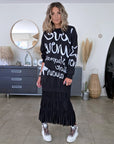 Robe noire à inscriptions - 𝐌𝐚𝐫𝐢𝐧𝐚𝟒𝟒𝐟𝐚𝐦𝐢𝐥𝐲
