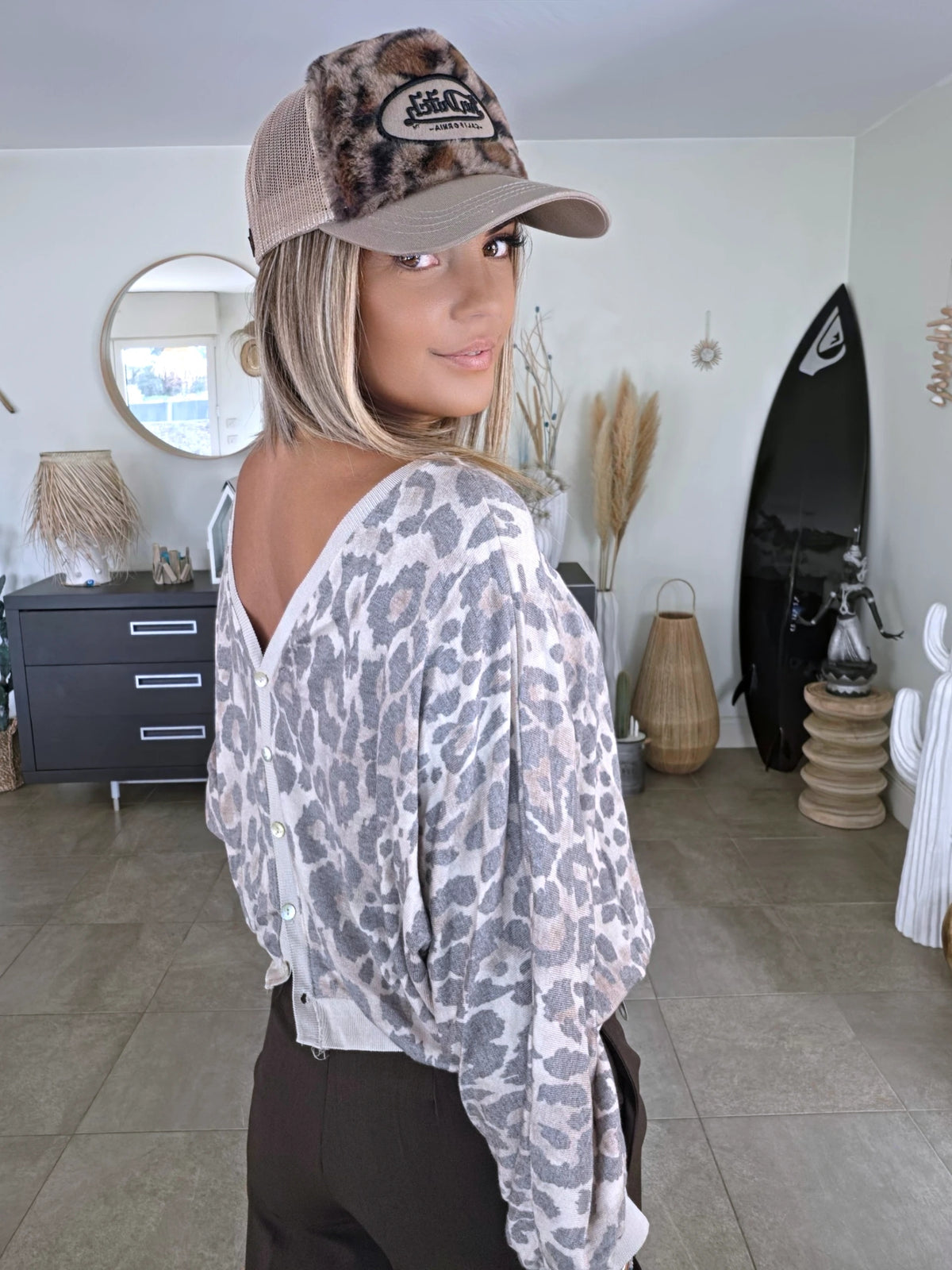 Cardigan à imprimé léopard double sens - 𝐌𝐚𝐫𝐢𝐧𝐚𝟒𝟒𝐟𝐚𝐦𝐢𝐥𝐲