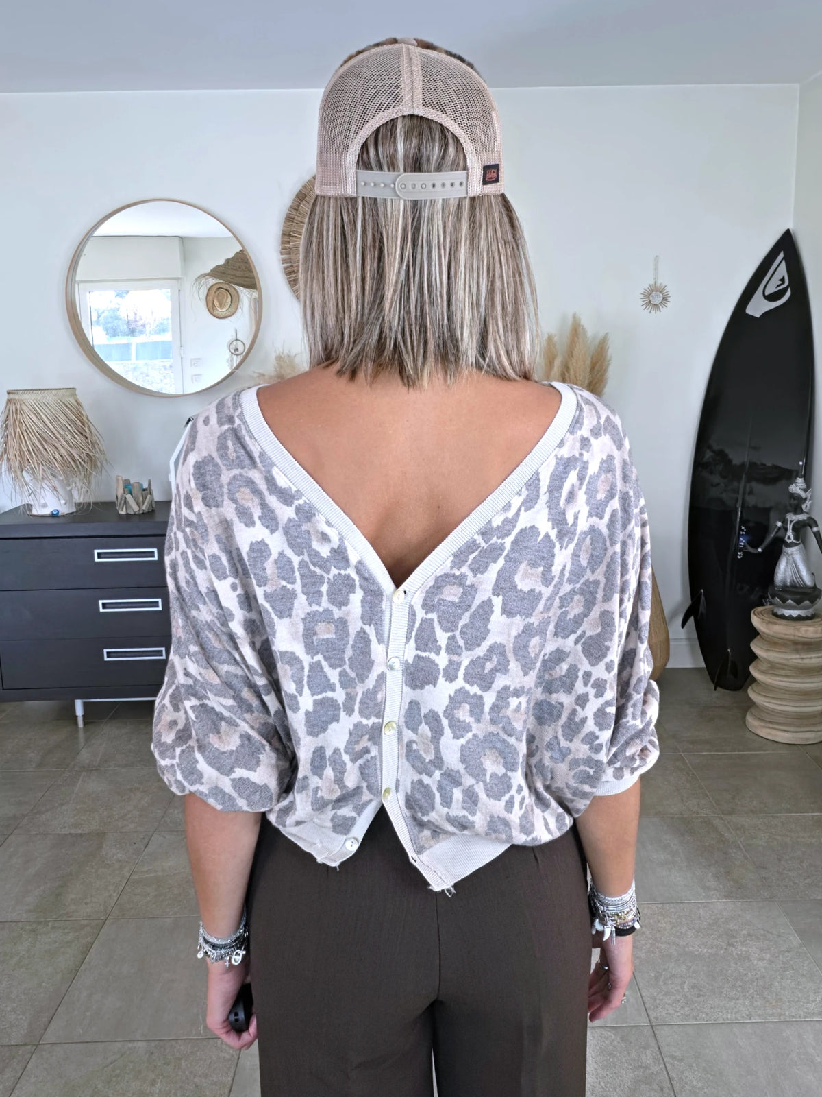 Cardigan à imprimé léopard double sens - 𝐌𝐚𝐫𝐢𝐧𝐚𝟒𝟒𝐟𝐚𝐦𝐢𝐥𝐲