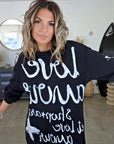Robe noire à inscriptions - 𝐌𝐚𝐫𝐢𝐧𝐚𝟒𝟒𝐟𝐚𝐦𝐢𝐥𝐲