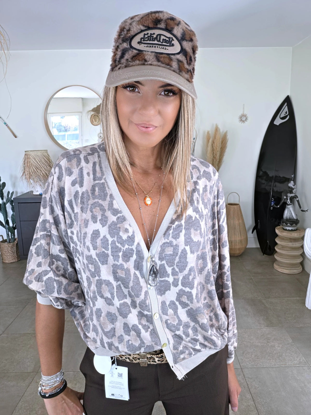 Cardigan à imprimé léopard double sens - 𝐌𝐚𝐫𝐢𝐧𝐚𝟒𝟒𝐟𝐚𝐦𝐢𝐥𝐲