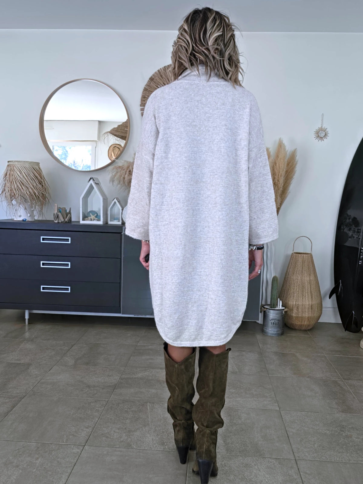 Robe écrue chinée à maille douce - 𝐌𝐚𝐫𝐢𝐧𝐚𝟒𝟒𝐟𝐚𝐦𝐢𝐥𝐲