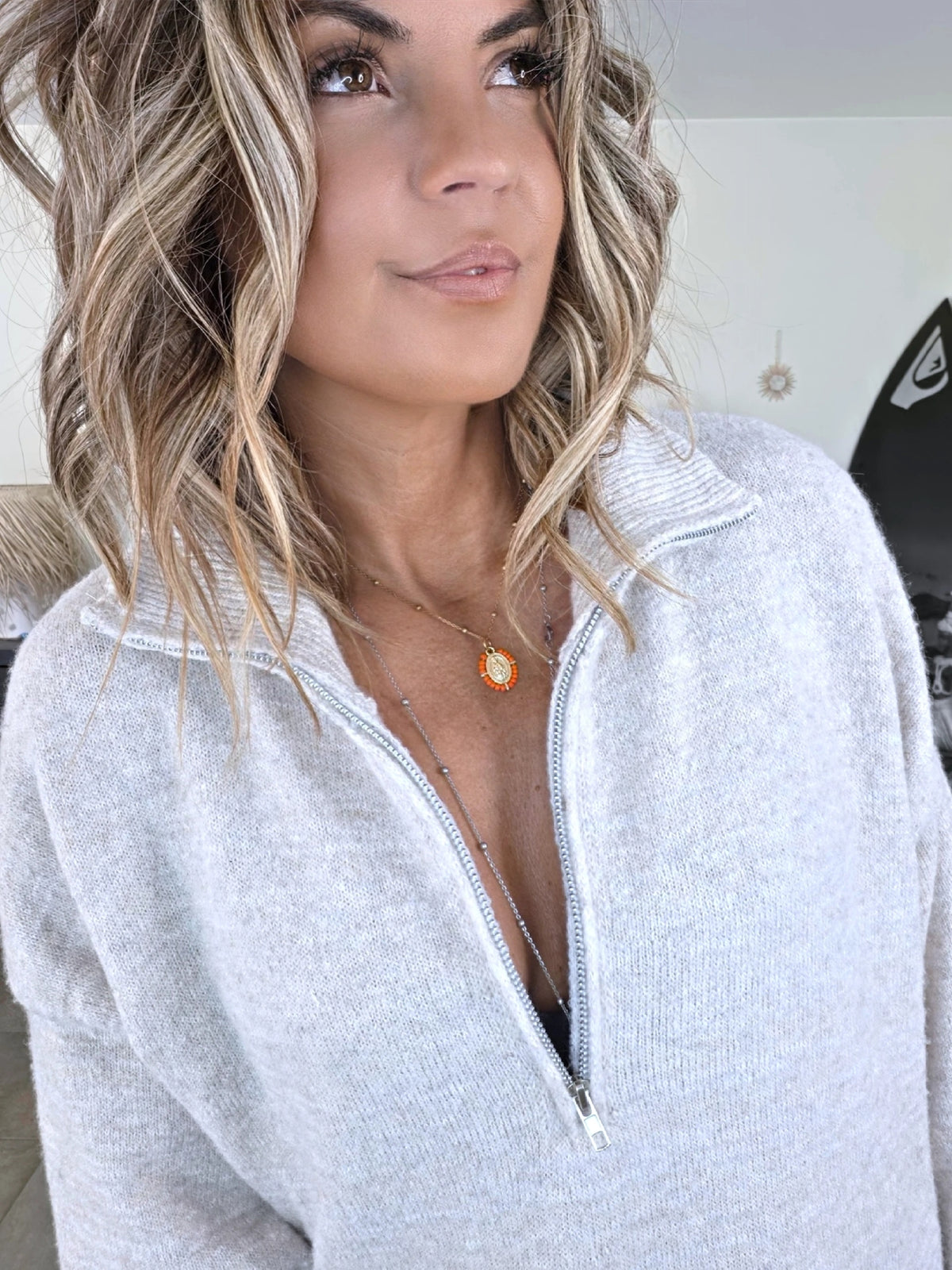 Robe écrue chinée à maille douce - 𝐌𝐚𝐫𝐢𝐧𝐚𝟒𝟒𝐟𝐚𝐦𝐢𝐥𝐲
