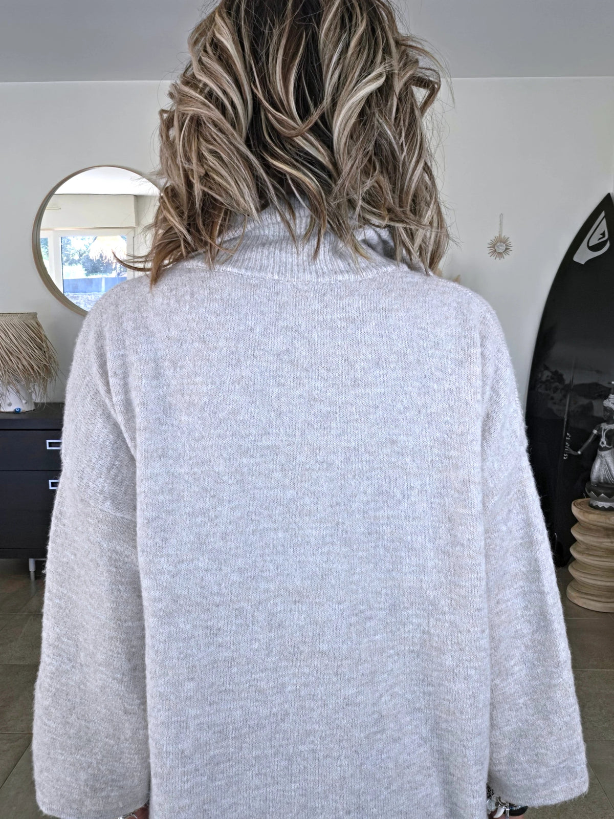 Robe écrue chinée à maille douce - 𝐌𝐚𝐫𝐢𝐧𝐚𝟒𝟒𝐟𝐚𝐦𝐢𝐥𝐲