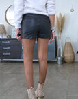 Short noir 100% cuir