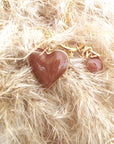 Collier cœur marron taupe