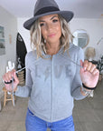 Cardigan gris "love"