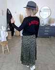 Pull noir inscription dos amour en rouge - 𝐌𝐚𝐫𝐢𝐧𝐚𝟒𝟒𝐟𝐚𝐦𝐢𝐥𝐲