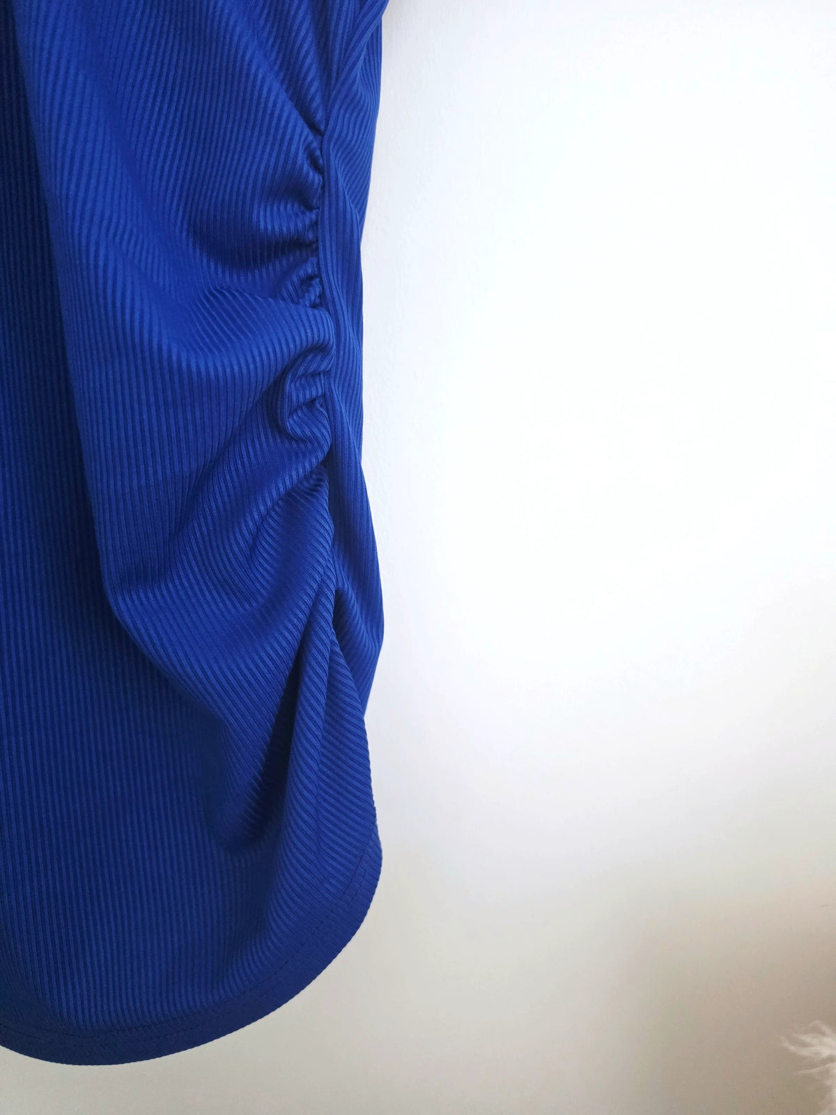 Débardeur bleu roi à maille côtelée extensible avec fronces