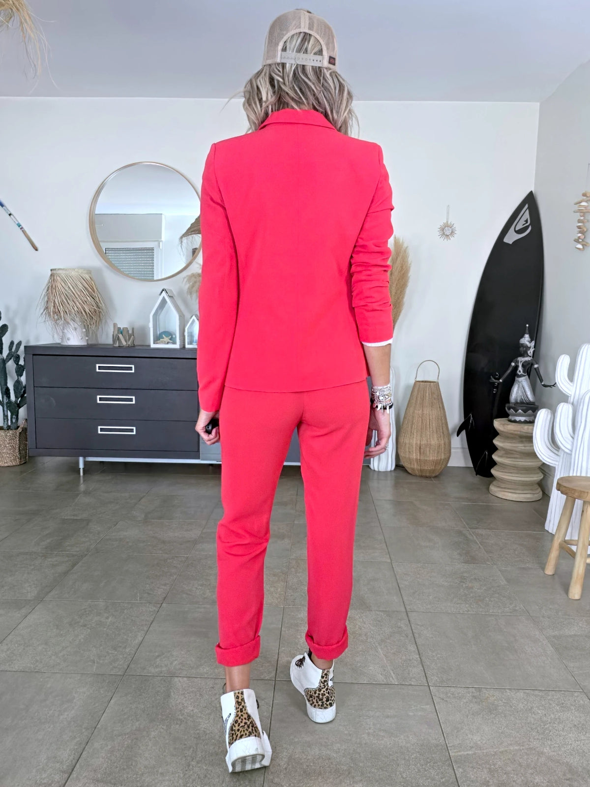 Veste cintrée rouge vif - 𝐌𝐚𝐫𝐢𝐧𝐚𝟒𝟒𝐟𝐚𝐦𝐢𝐥𝐲