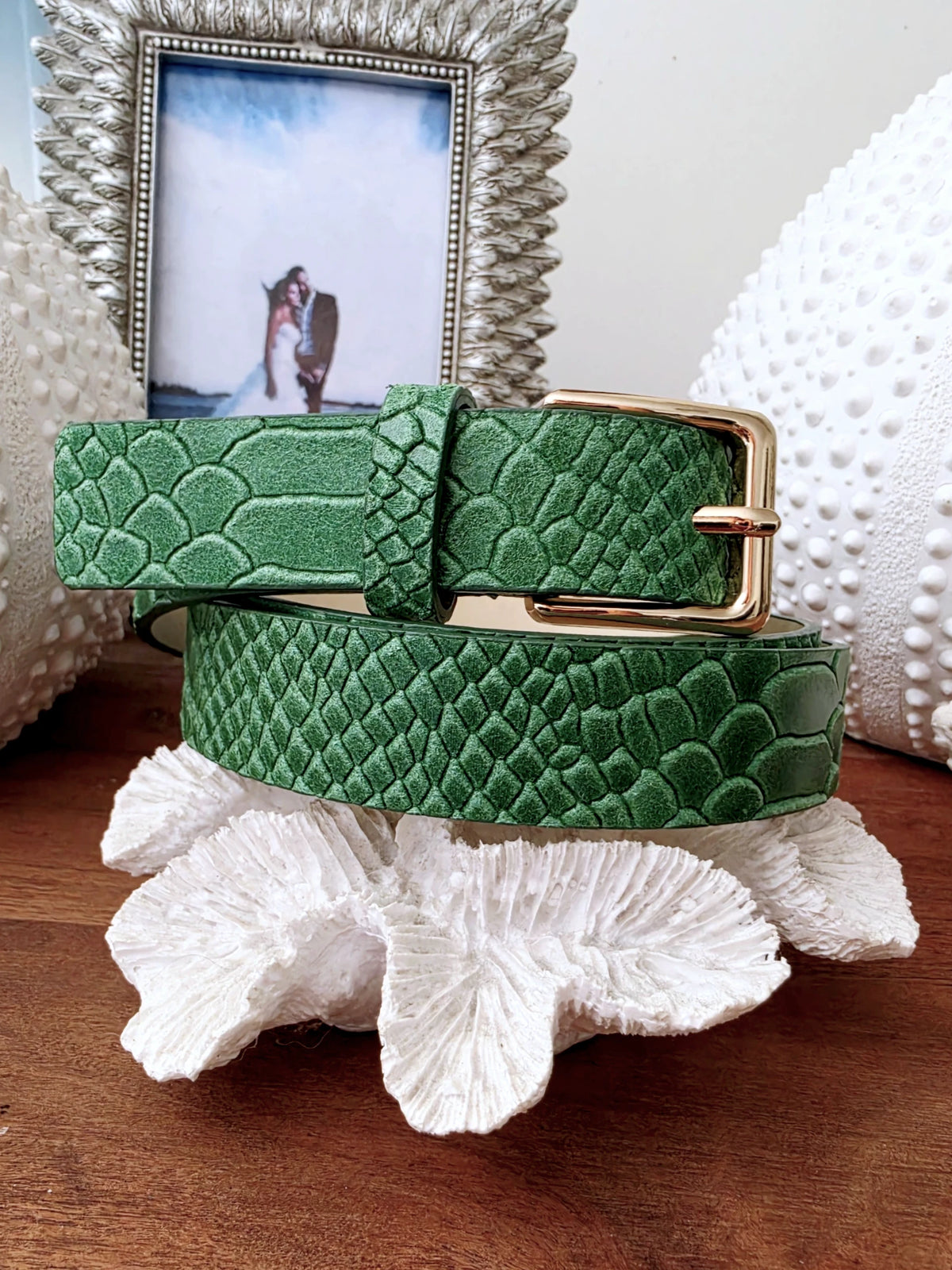 Ceinture verte 100% cuir