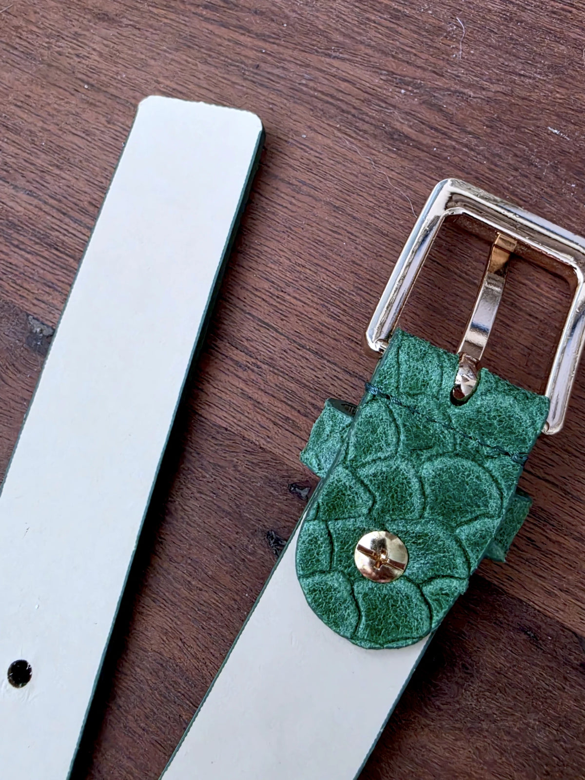 Ceinture verte 100% cuir