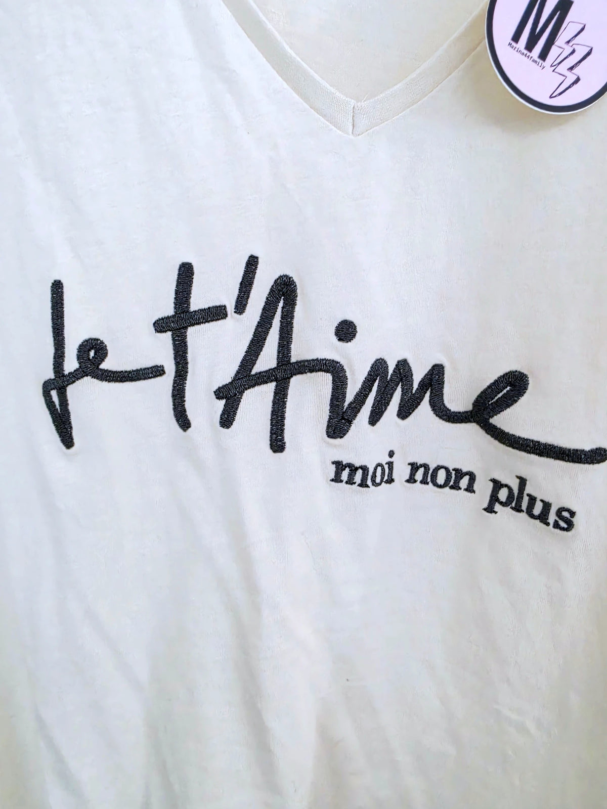 T-shirt écru "je t'aime ..."