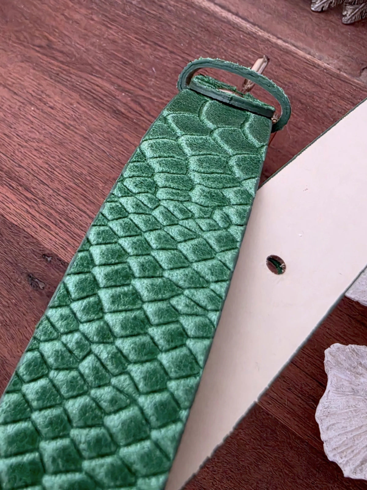 Ceinture verte 100% cuir