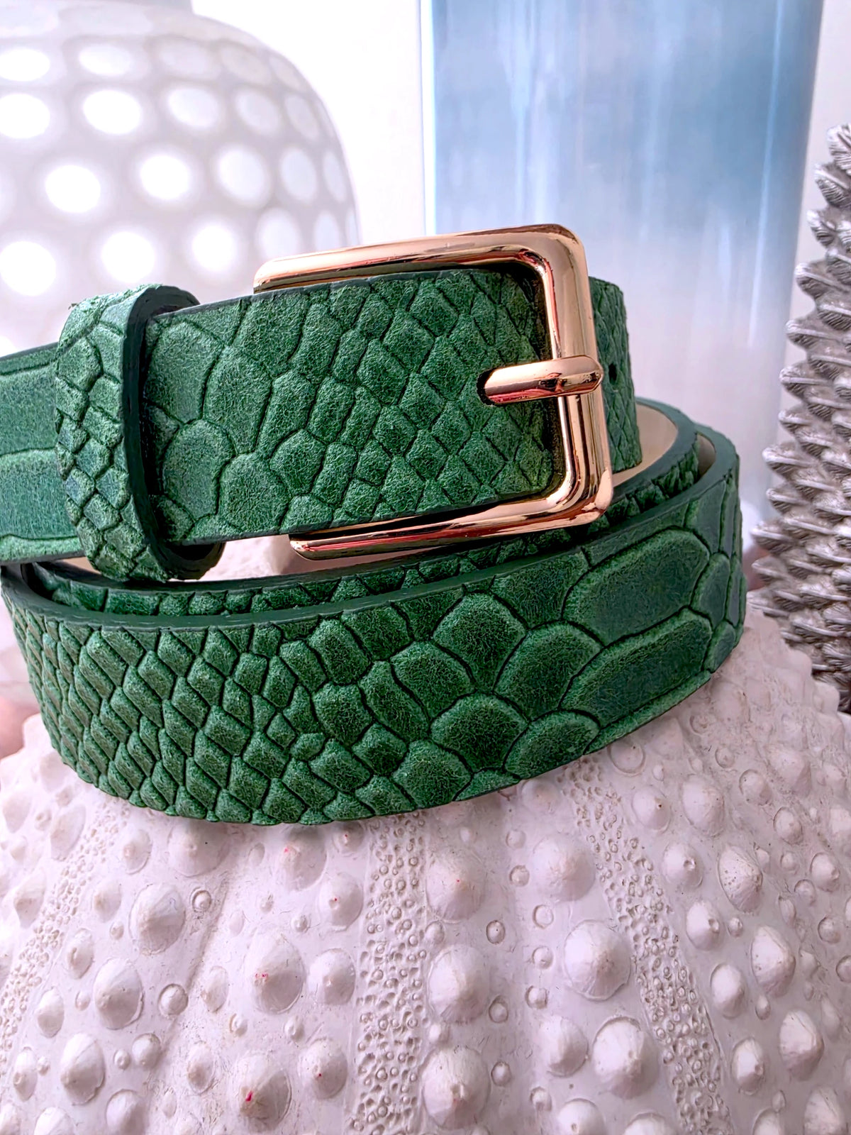 Ceinture verte 100% cuir