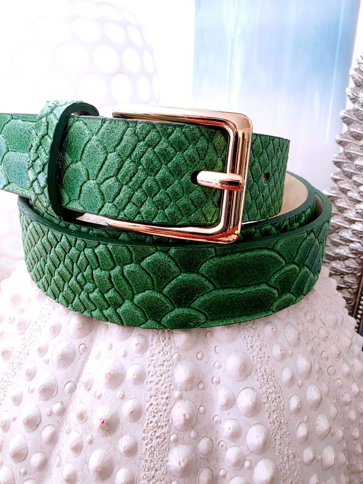Ceinture verte 100% cuir