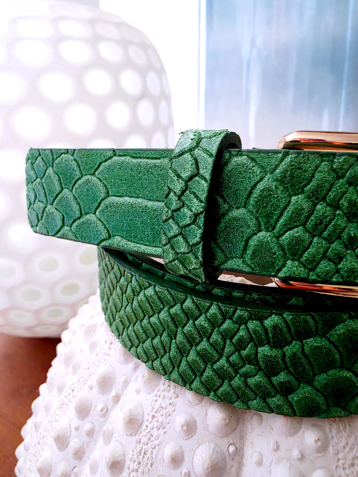 Ceinture verte 100% cuir