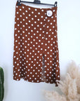 Jupe marron à pois