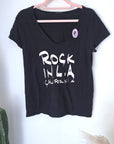 T-shirt noir à inscriptions blanches paillettées - 𝐌𝐚𝐫𝐢𝐧𝐚𝟒𝟒𝐟𝐚𝐦𝐢𝐥𝐲