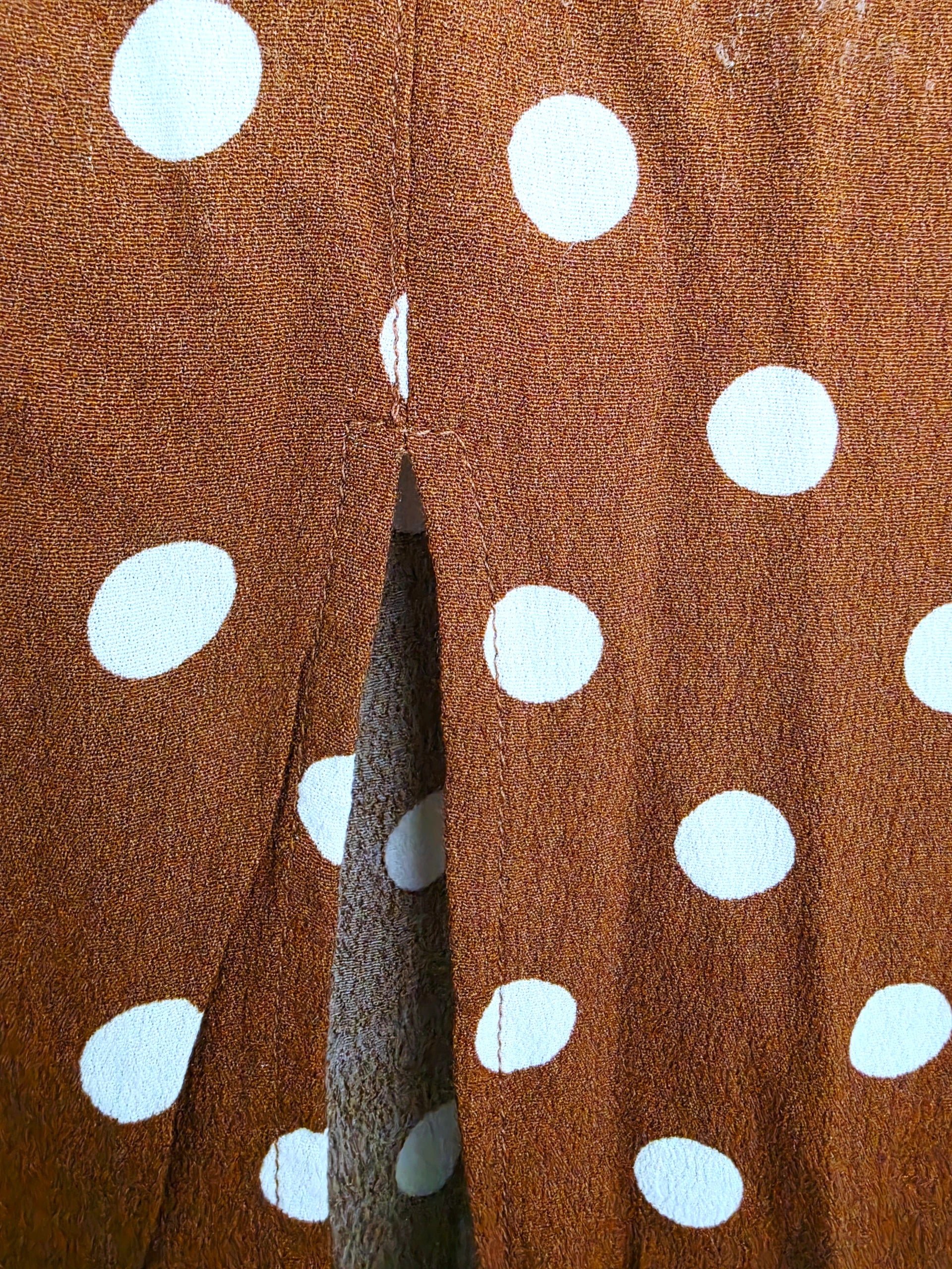 Jupe marron à pois