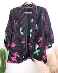 Blazer noir à tags fluo