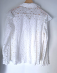 Ensemble blanc chemise + short à broderie anglaise